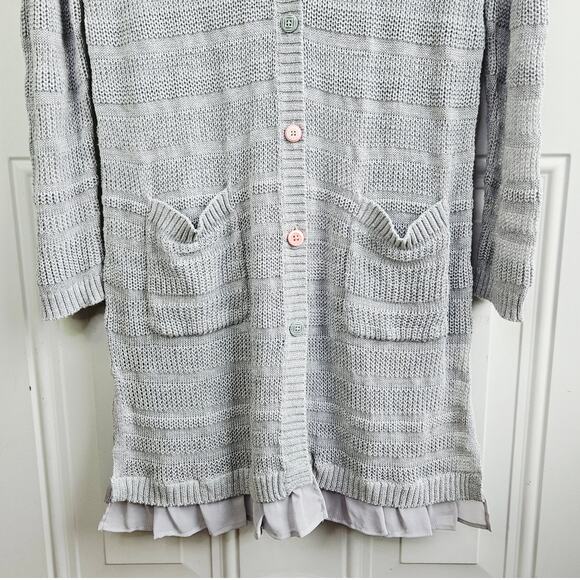 Matilda Jane Gray Duster Cardigan Womens Size Small Wonderment Stay Cozy Sweater - Picture 8 of 11